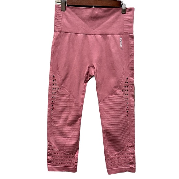 Gymshark Pants - Gymshark Dusky Pink Energy Cropped High Waisted Leggings Size Small
